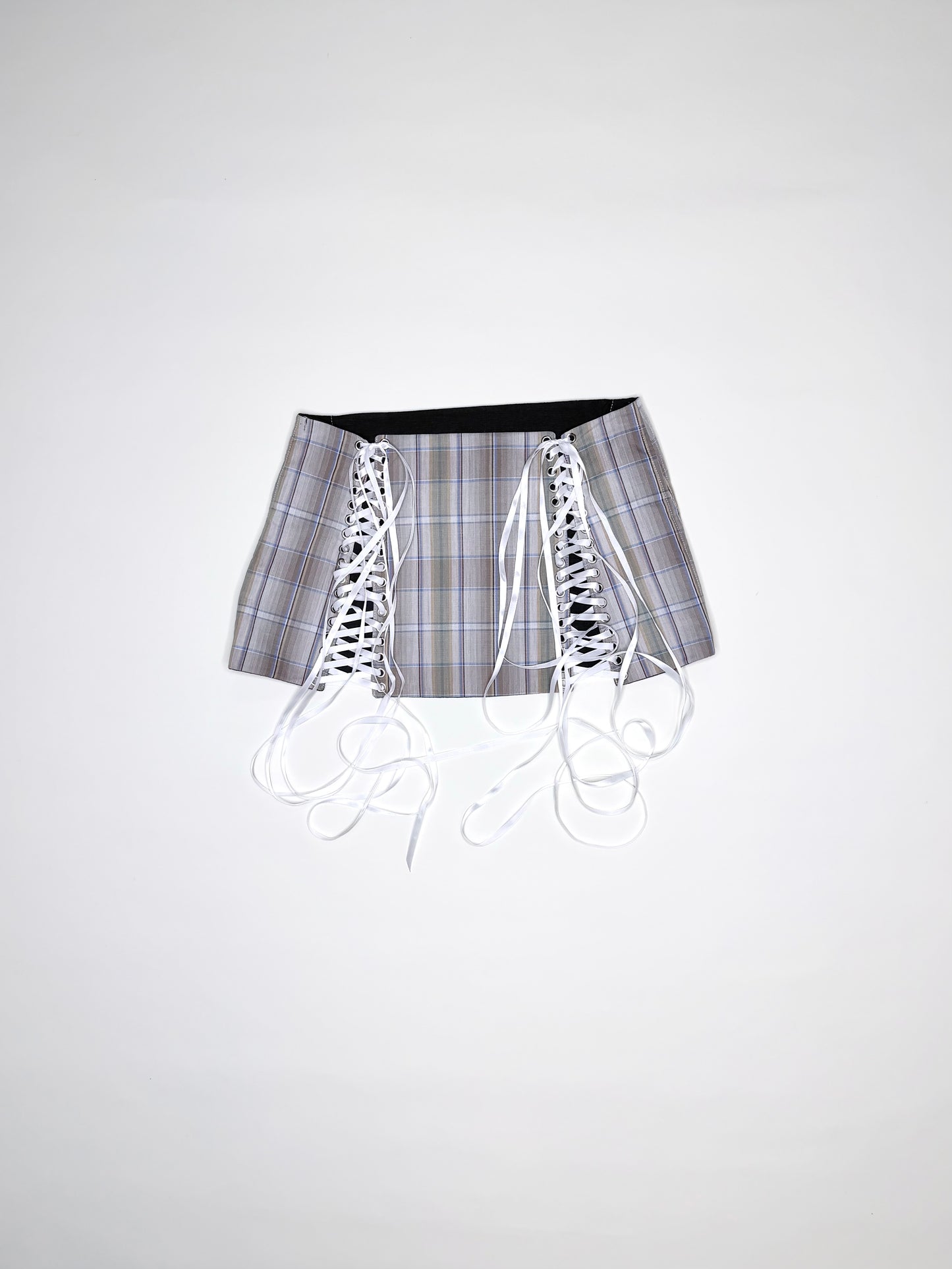 Tan Plaid Lace-Up