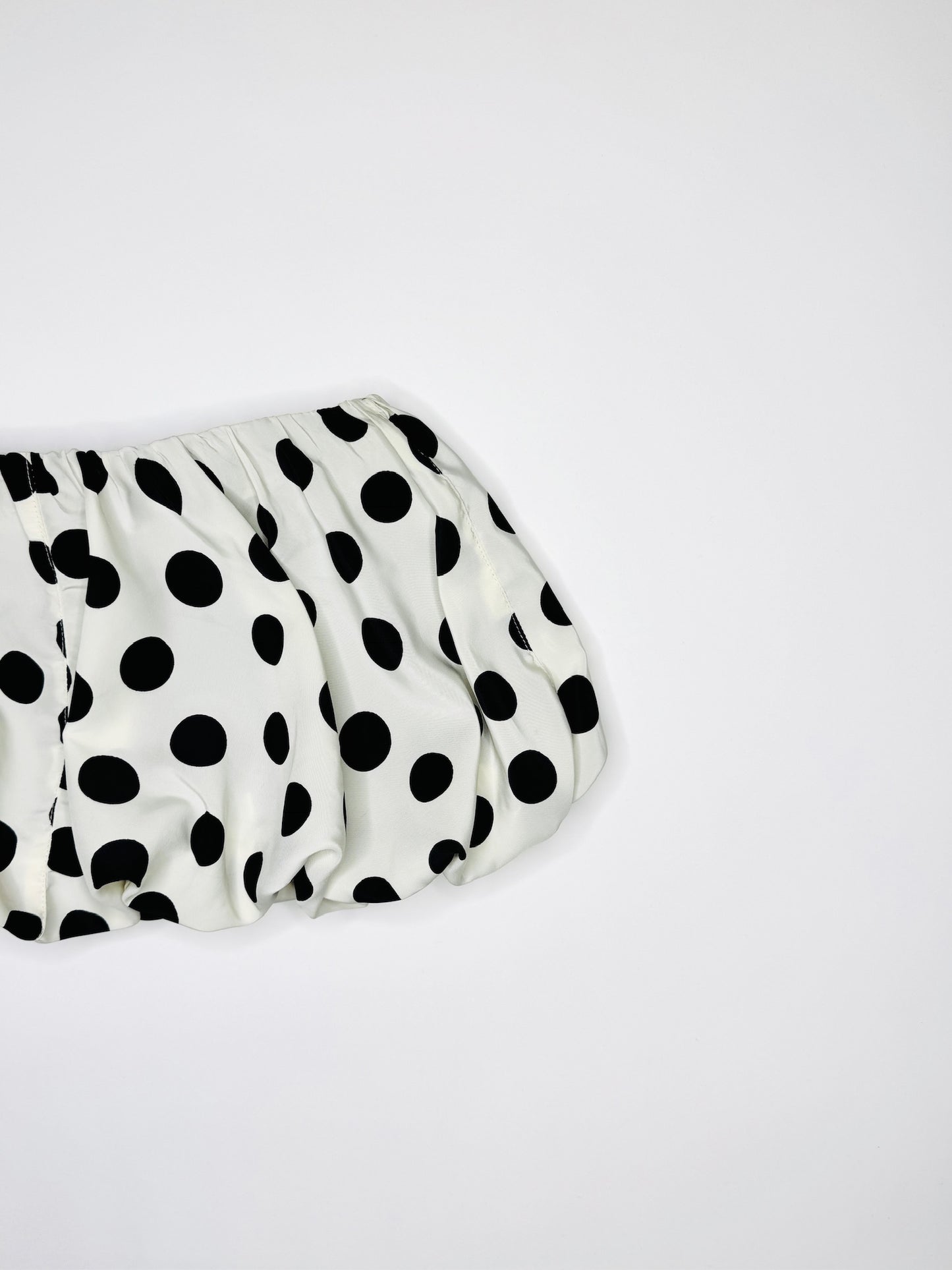 White Polka Dot Micro Bubble Skirt