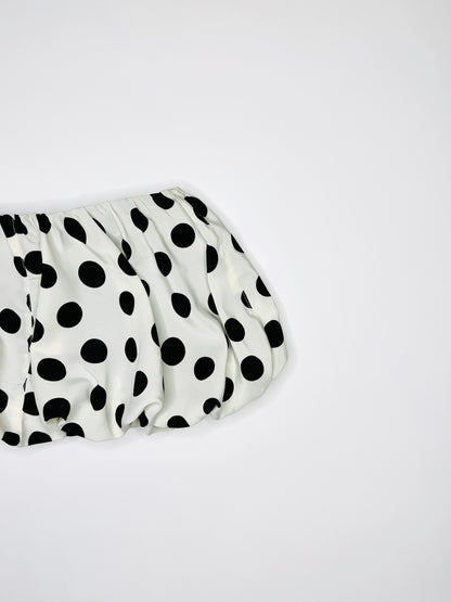 White Polka Dot Micro Bubble Skirt