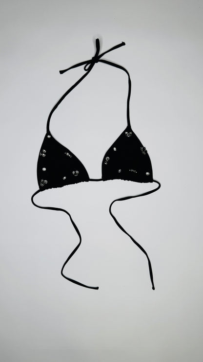 Black Pierced Bikini Top