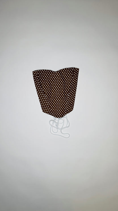Micro Brown and White Polka Dot