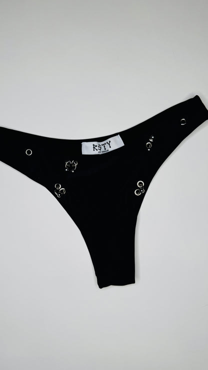 Black Pierced Bikini Bottom