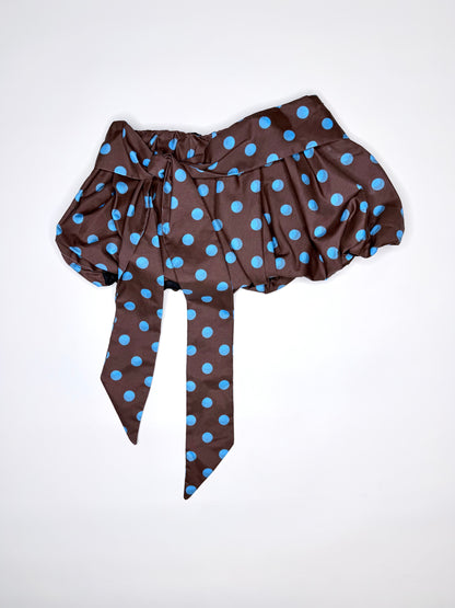 Brown and Blue Polka Dot Bubble