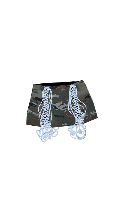 Camo Lace-Up Skirt