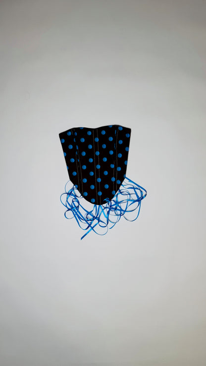 Brown and Blue Polka Dot