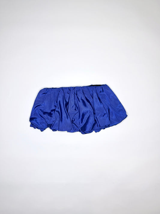 Blue Moiré Bubble Skirt