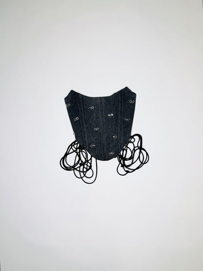 Grey Pierced Denim