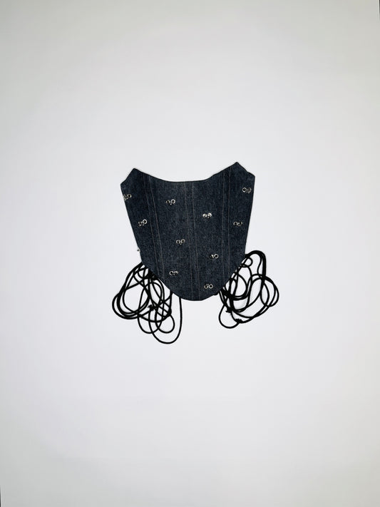 Grey Pierced Denim