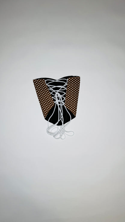 Micro Brown and White Polka Dot