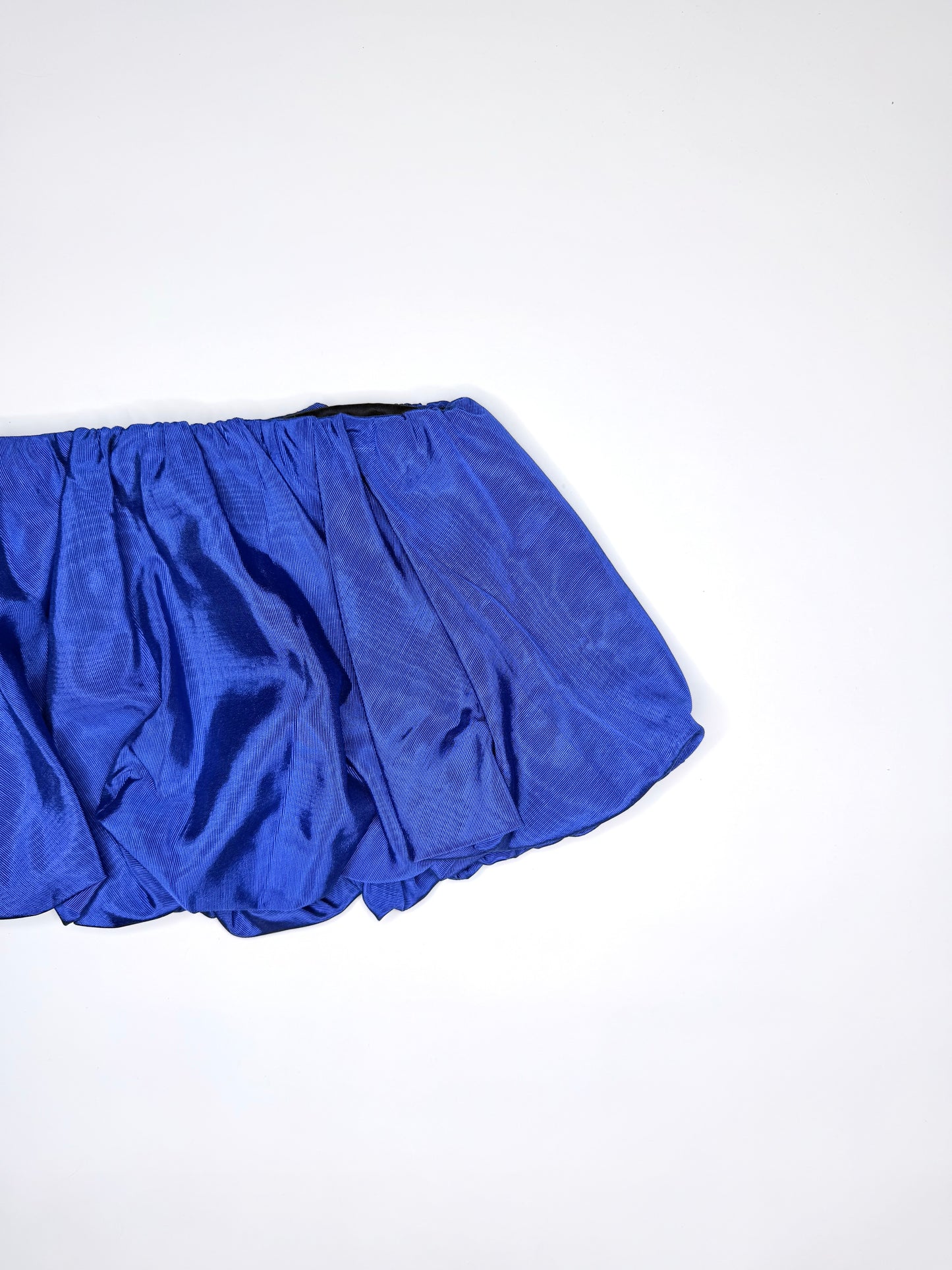 Blue Moiré Bubble Skirt