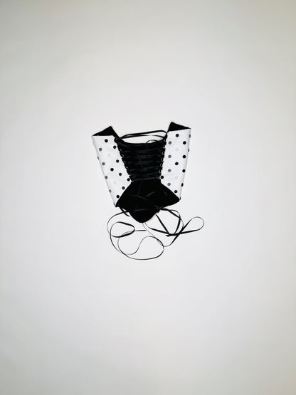 White Pleather Polka Dot