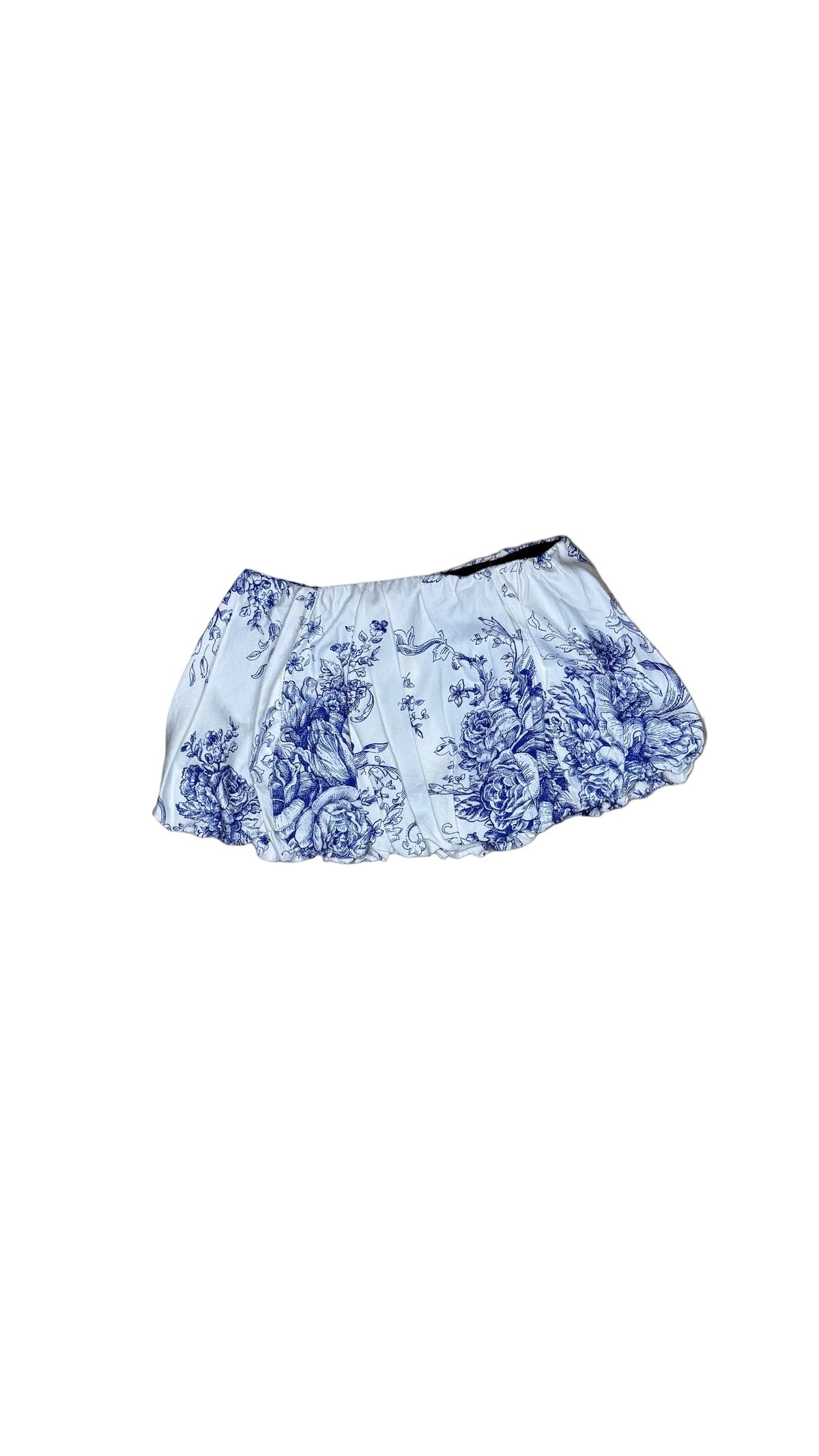 Blue Floral Bubble Skirt