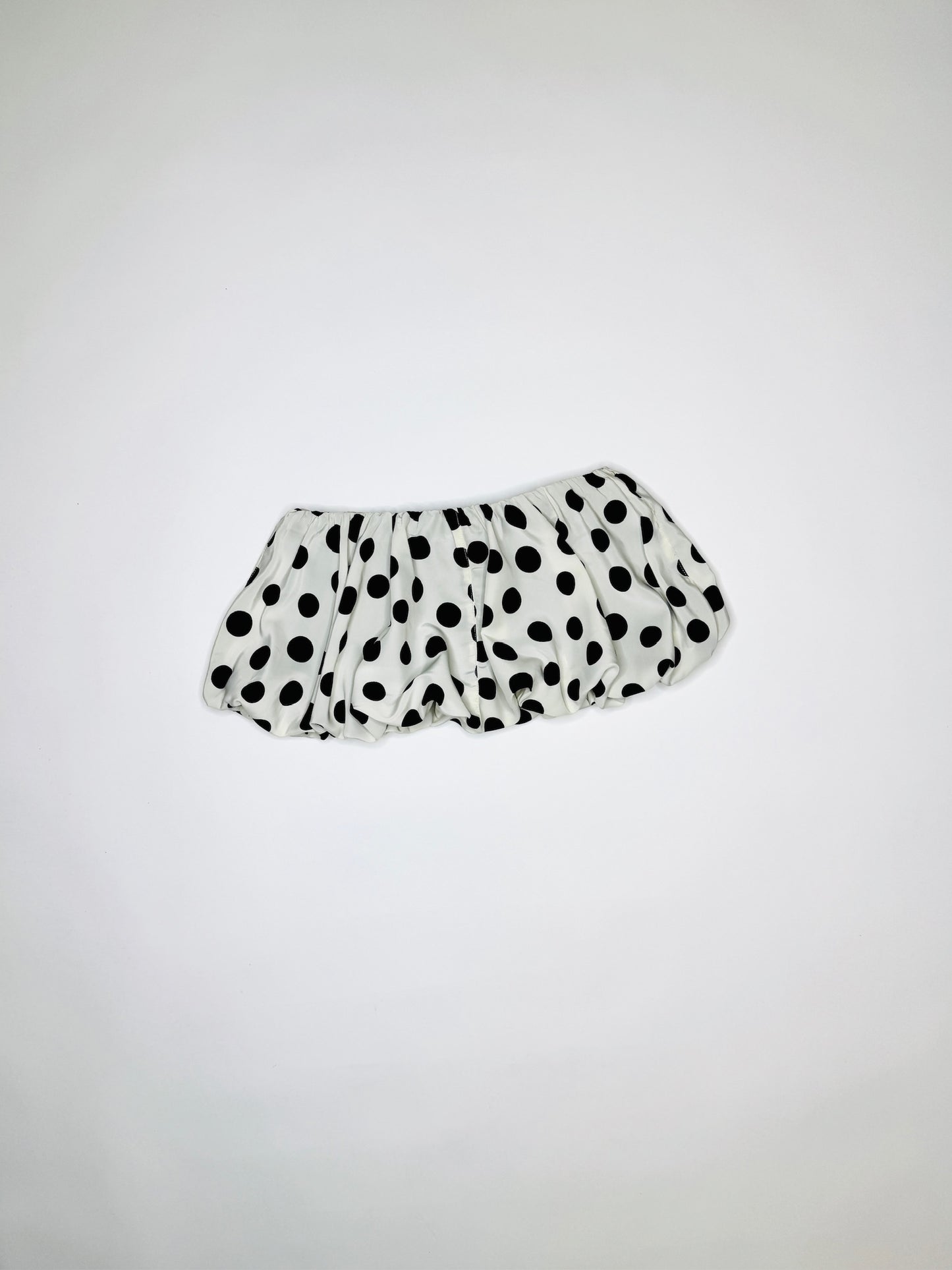 White Polka Dot Micro Bubble Skirt