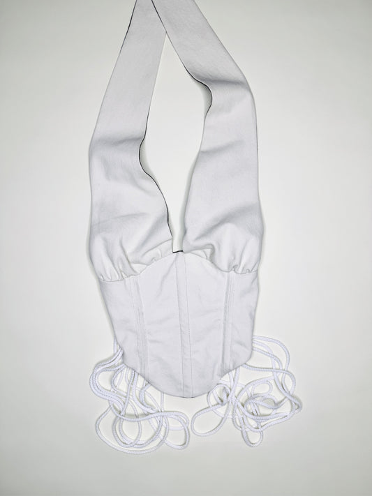 White Denim Halter