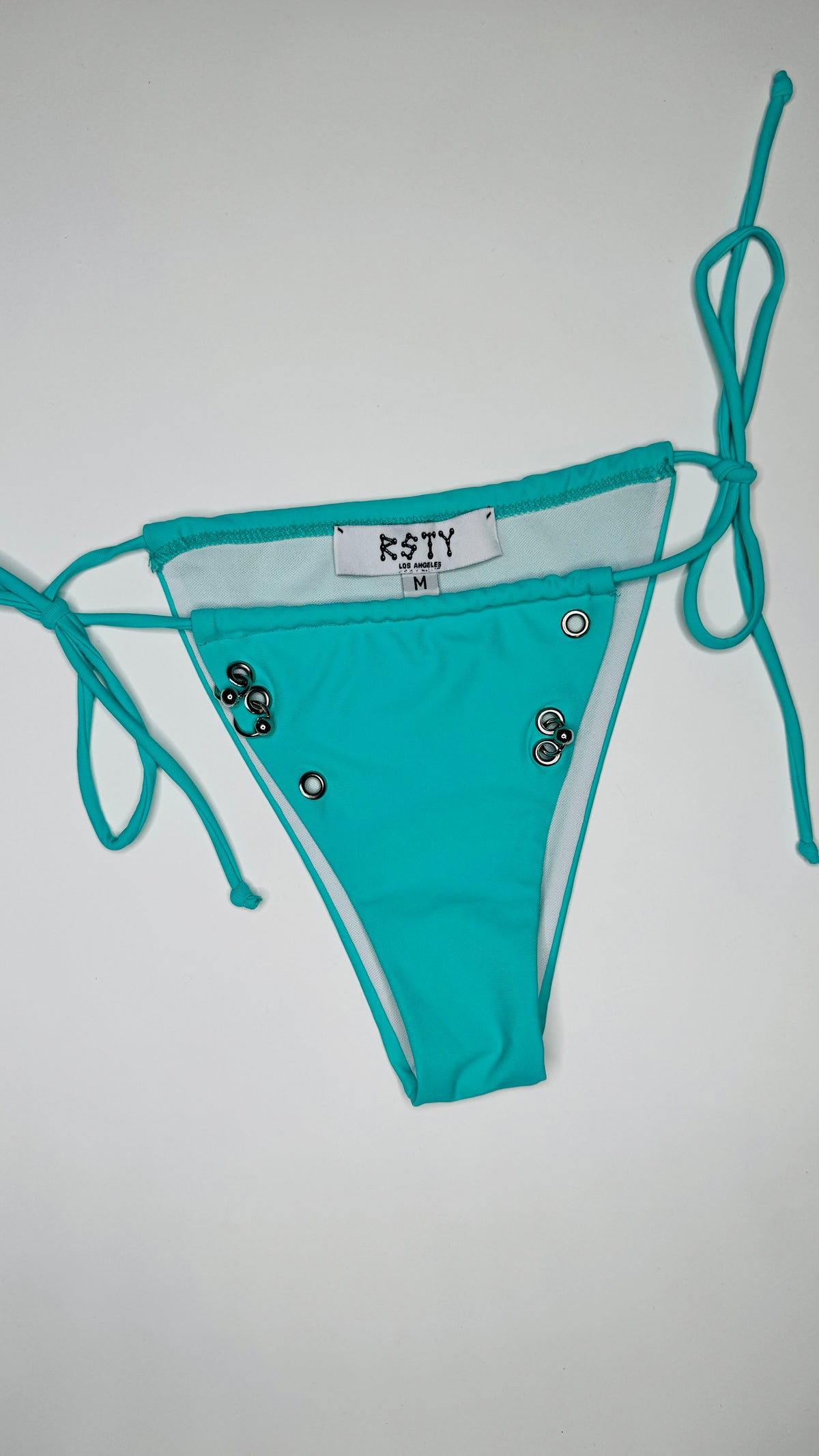Teal Pierced Bikini Bottom