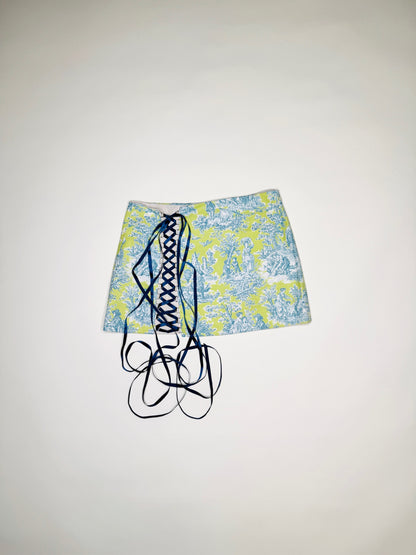 Teal Toile Skirt
