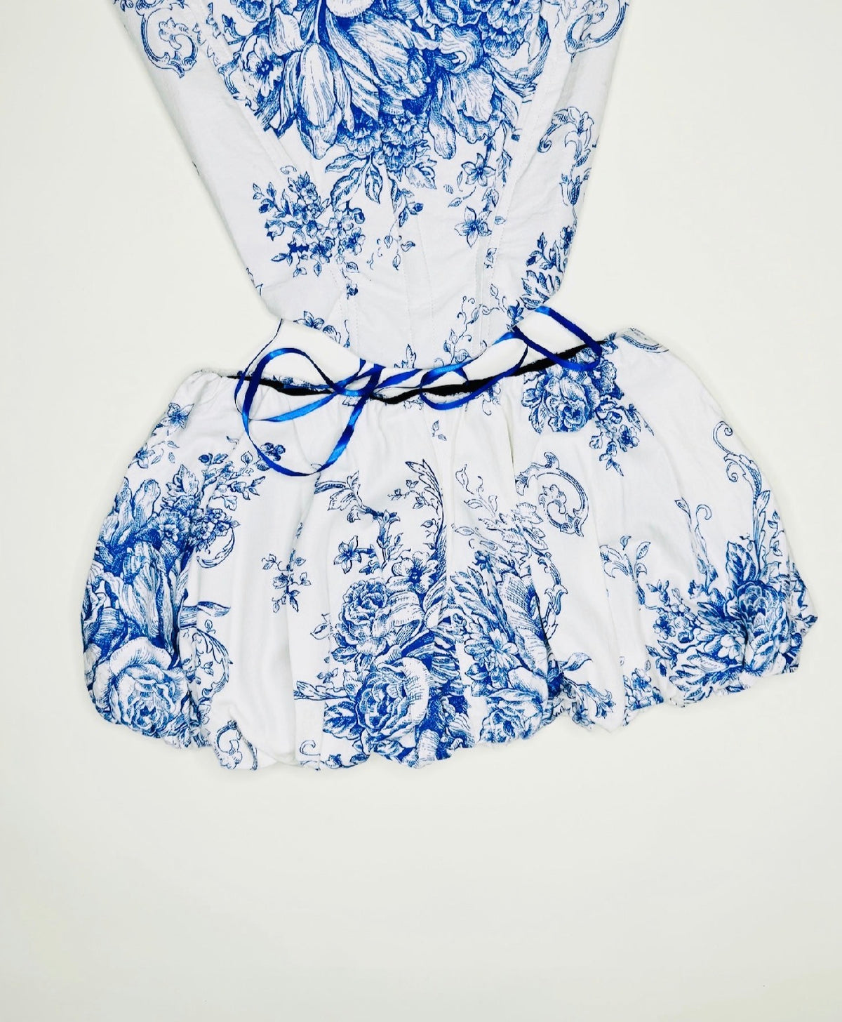 Blue Floral Bubble Skirt