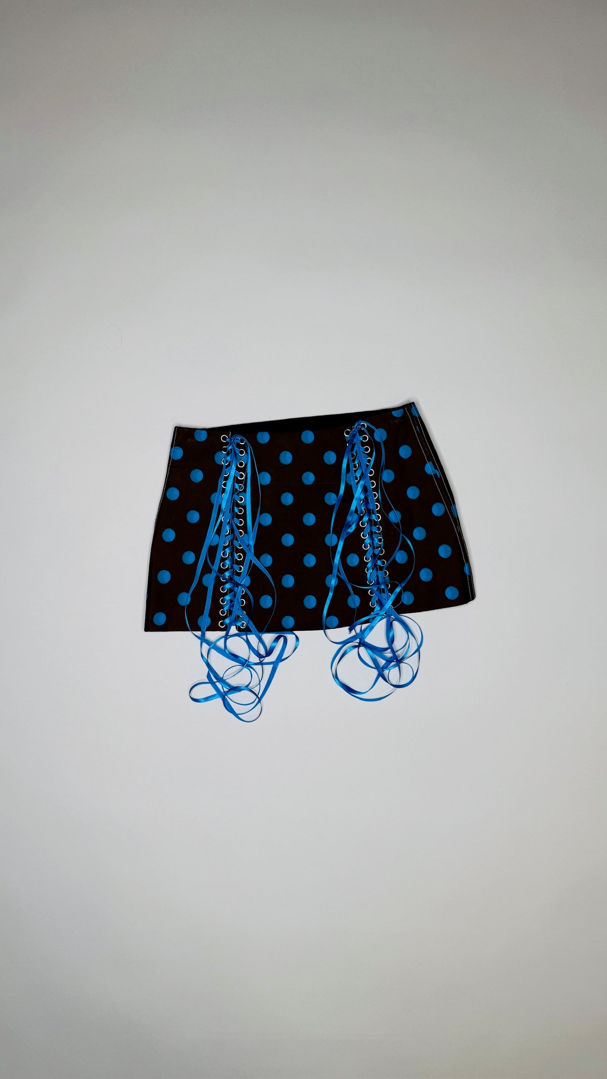 Brown and Blue Polka Dot Skirt