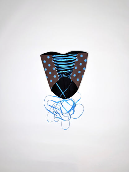 Brown and Blue Polka Dot