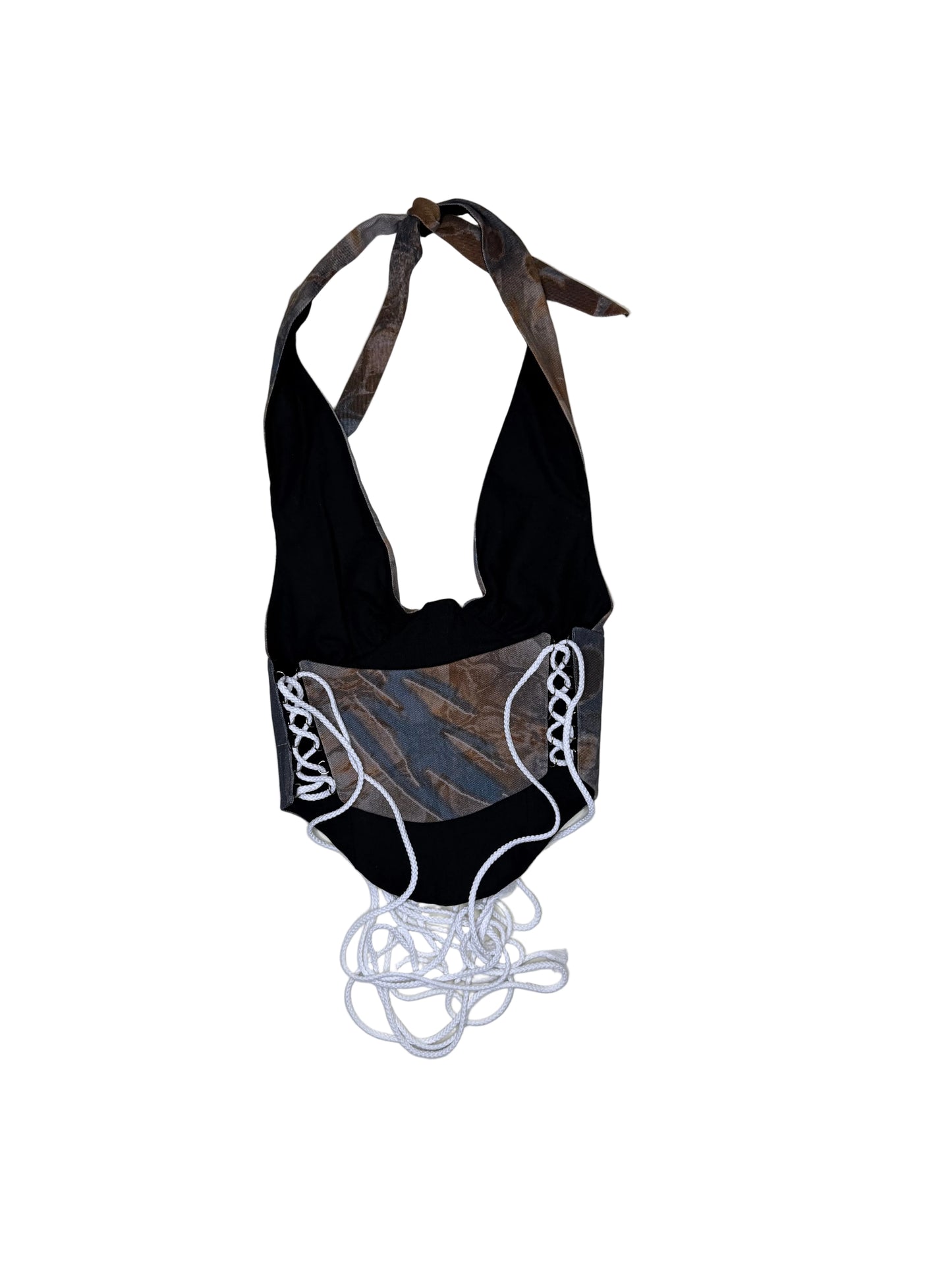Abstract Denim Halter