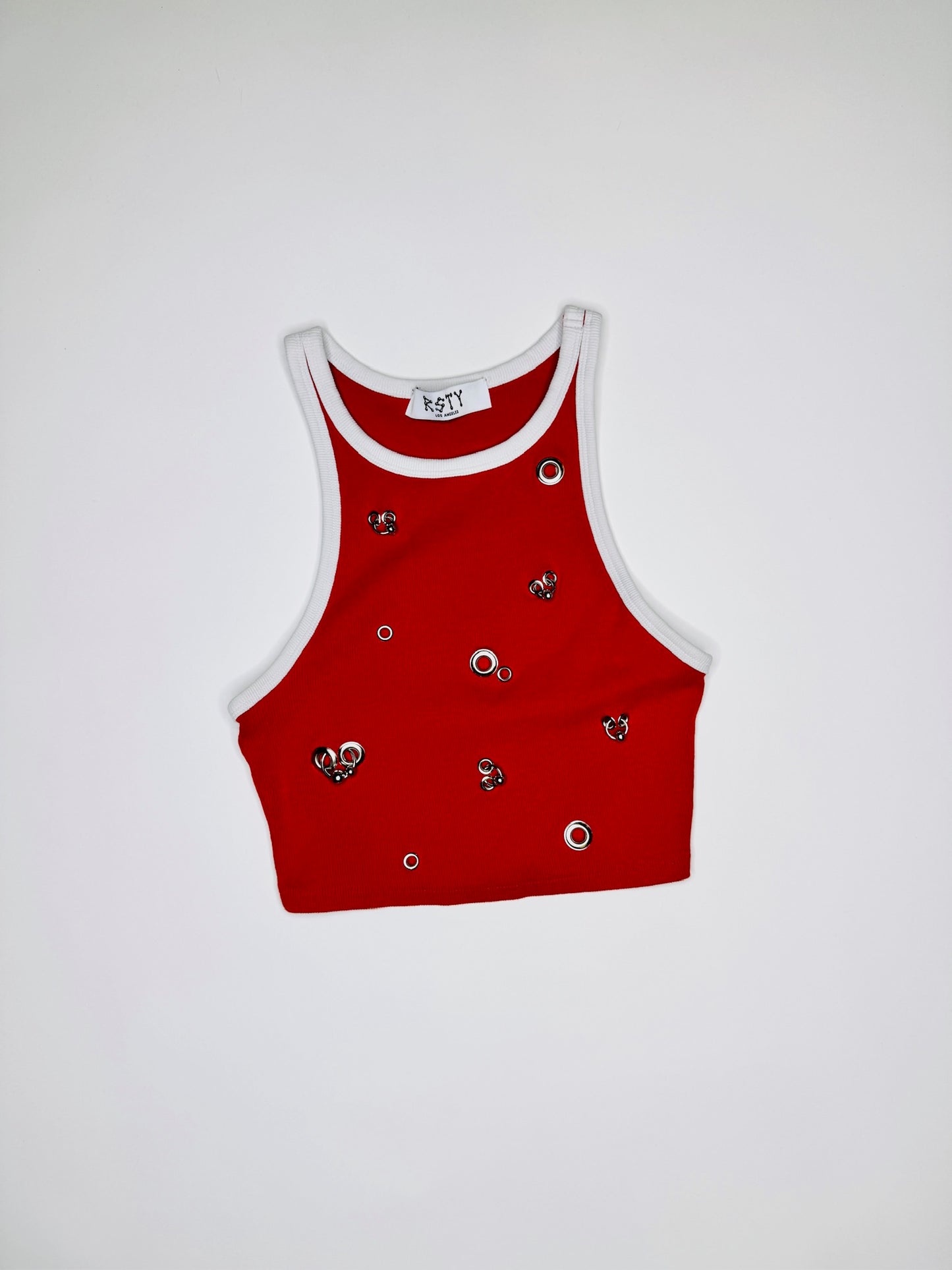 Red Pierced Tank