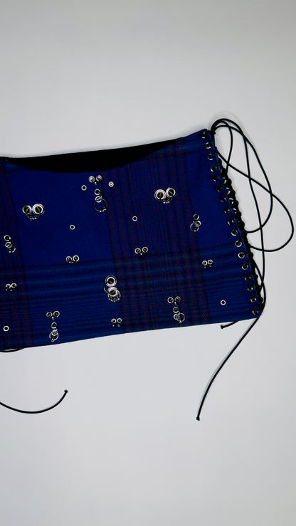 Pierced Plaid Skirt