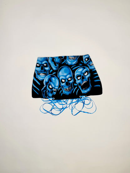 Blue Skull Pile Skirt