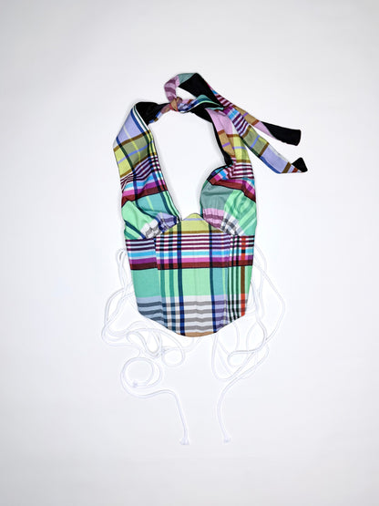 Multicolor Plaid Halter