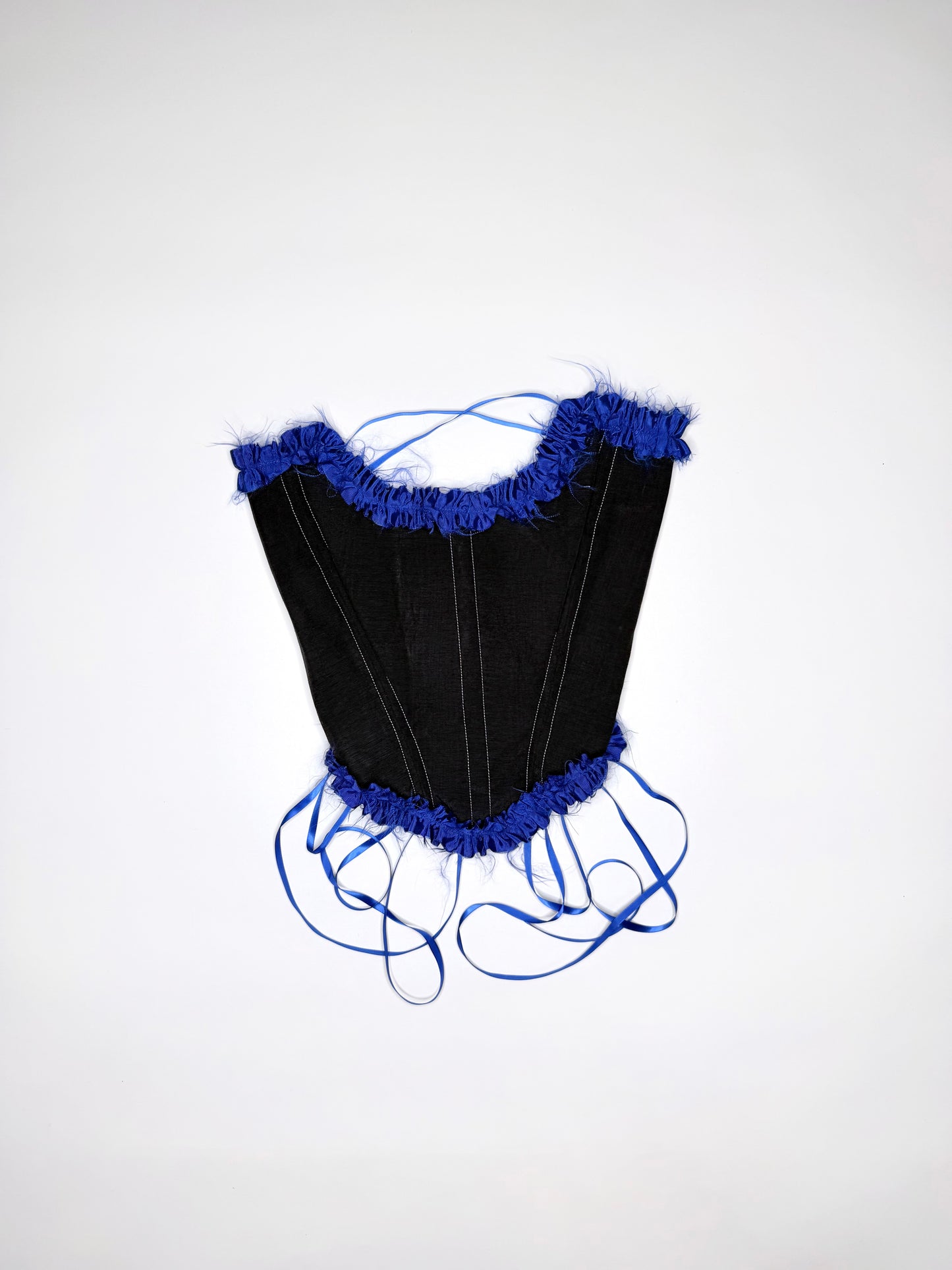 Black Moiré Ruffle Corset