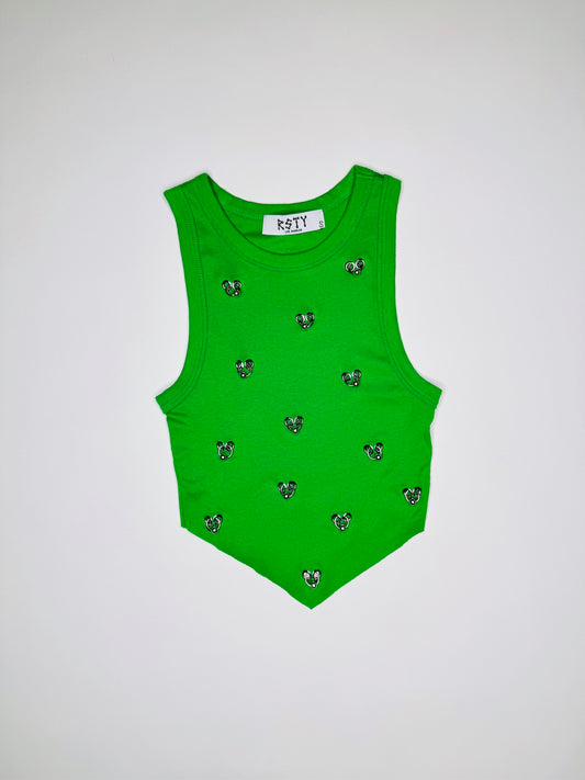 Green Pierced Tank