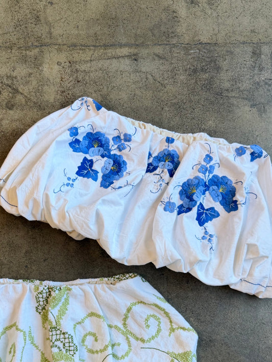 Blue Embroidered Bubble