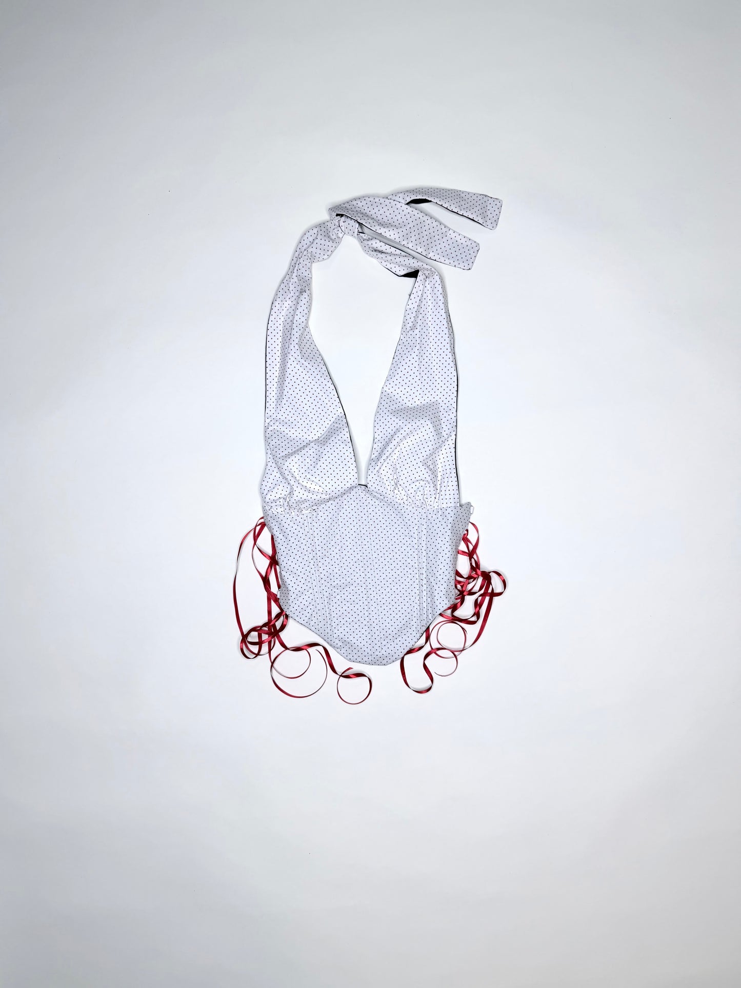 White and Red Polka Dot Halter