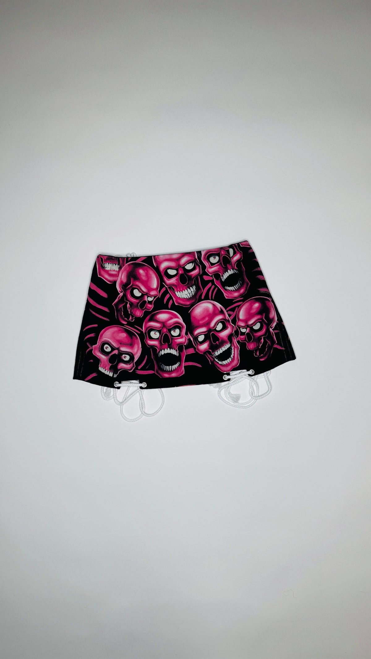 Pink Skull Pile Skirt