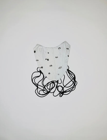 Light Blue Studded Pierced Corset