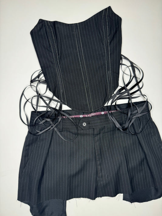 Black Pinstripe Set