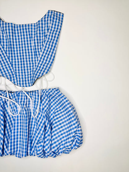 Classic Blue Gingham Bubble Set