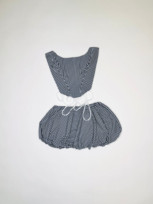 Navy Gingham Bubble Set