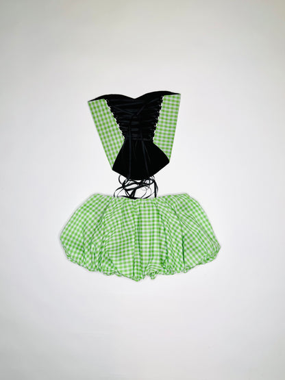 Lime Gingham Bubble Set