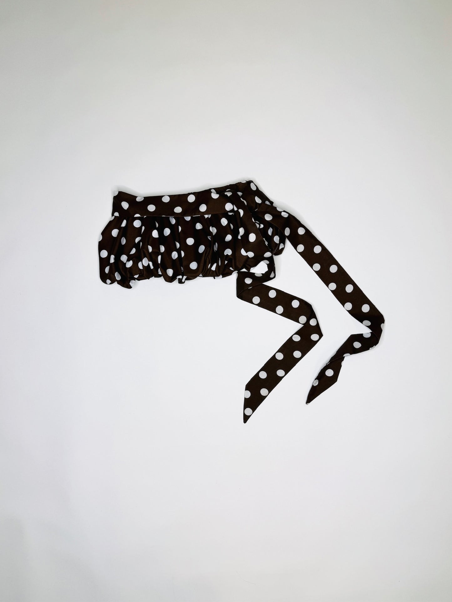 Brown Polka Dot Micro Bubble Skirt