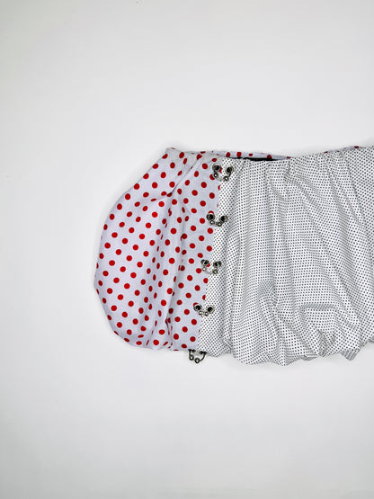 Polka Dot Pierced Bubble Skirt
