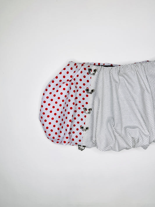 Polka Dot Pierced Bubble Skirt