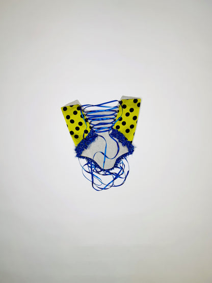 Fluorescent Yellow Ruffle Polka Dot