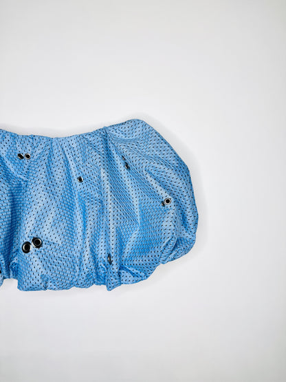 Baby Blue Pierced Jersey Bubble Skirt