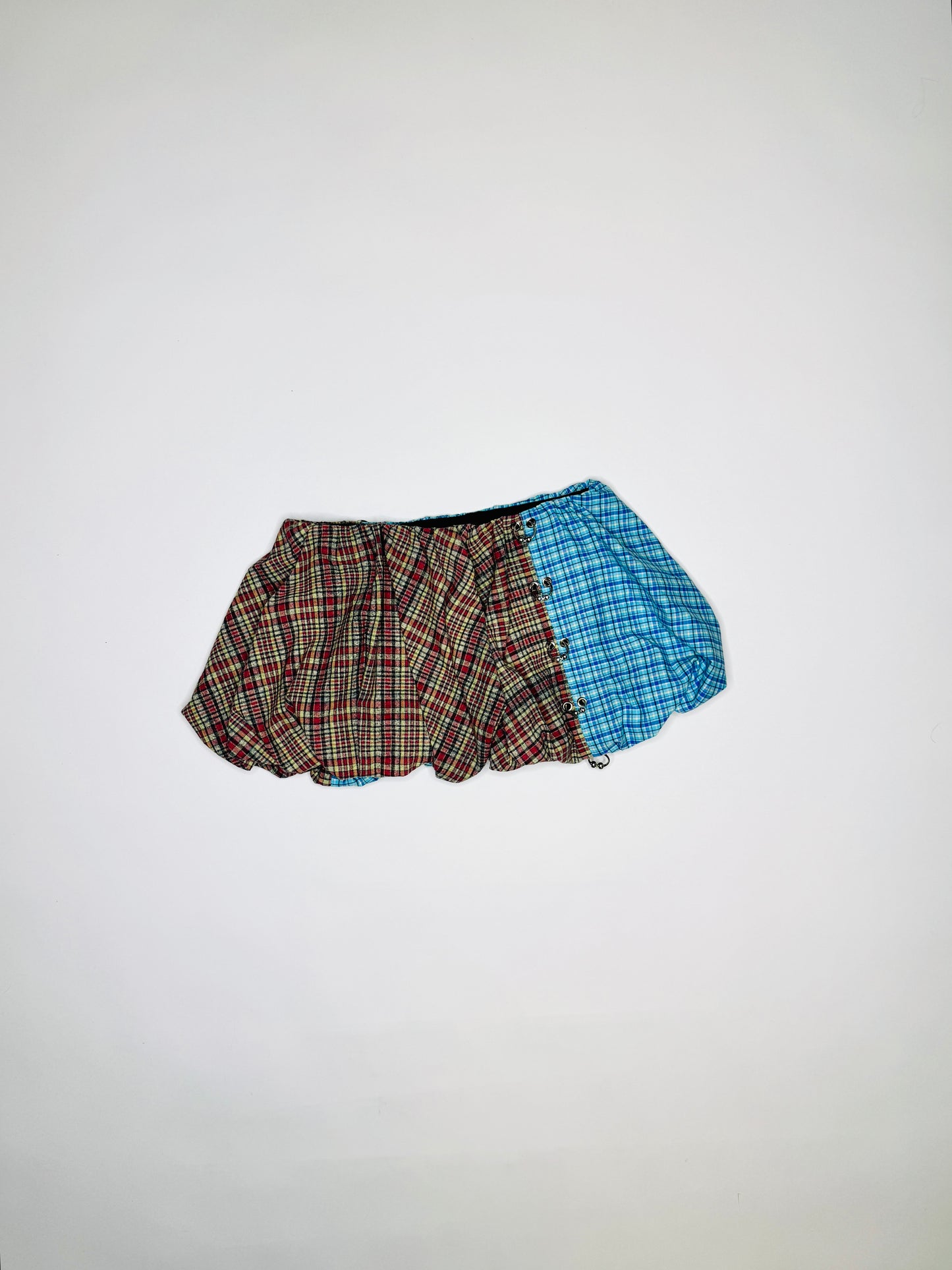 Plaid Pierced Bubble Skirt