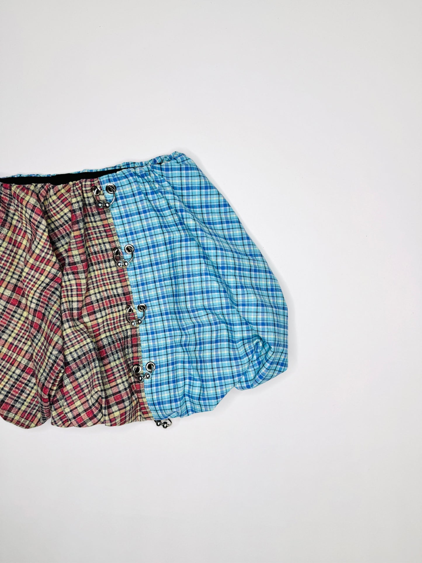 Plaid Pierced Bubble Skirt