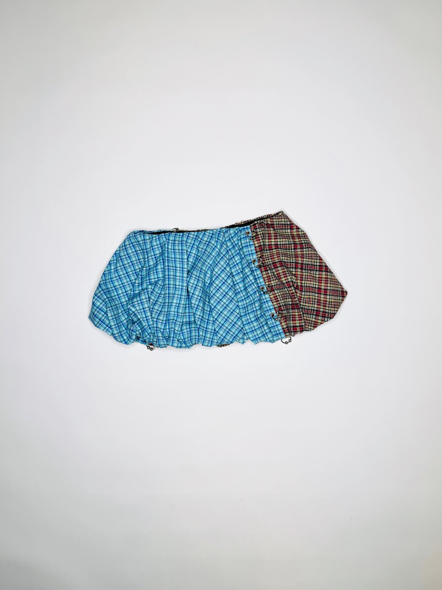 Plaid Pierced Bubble Skirt