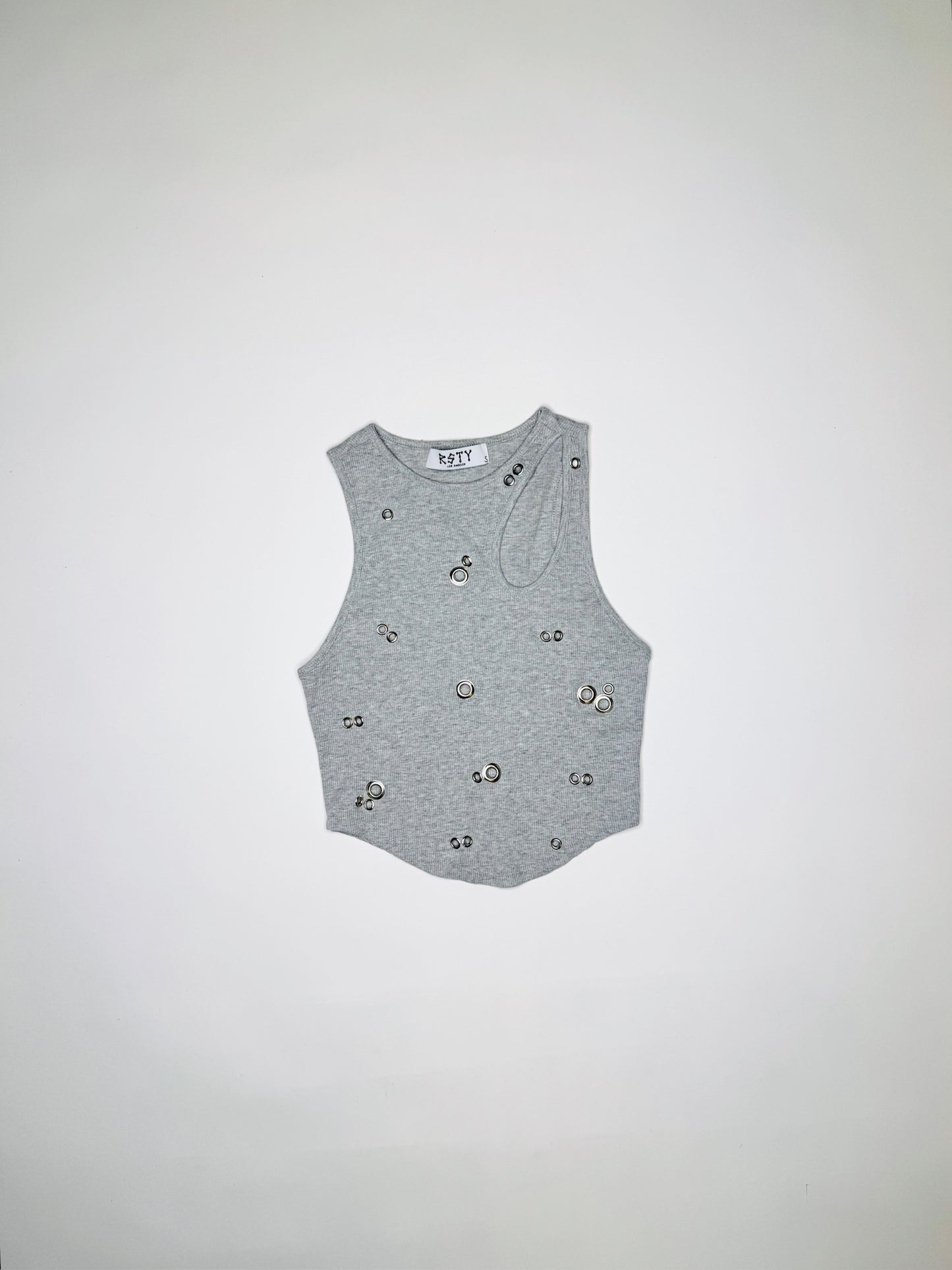 Grey Pierced Tank