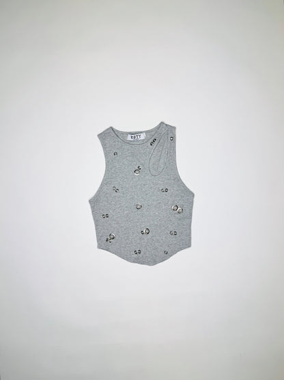 Grey Pierced Tank