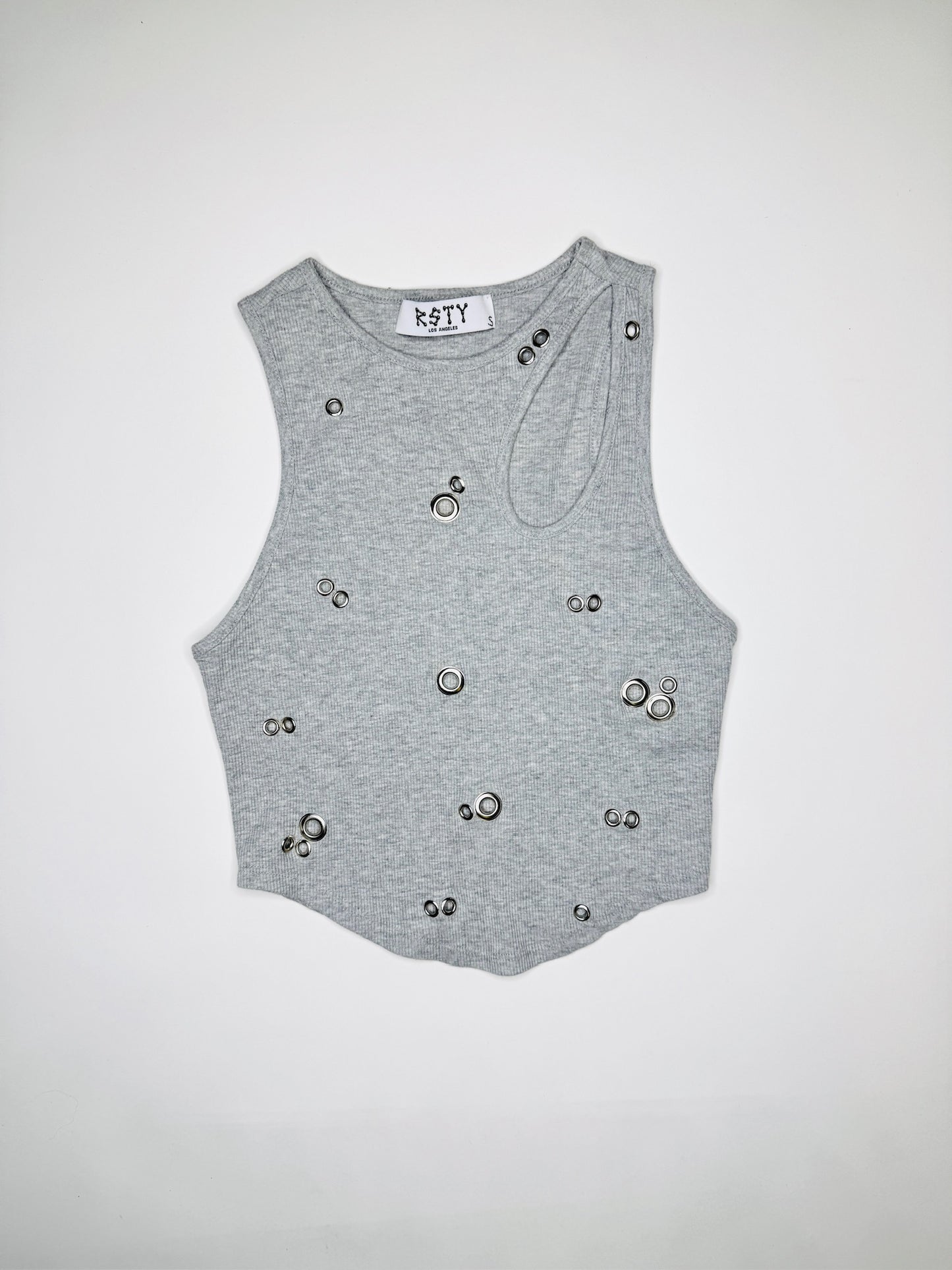 Grey Pierced Tank