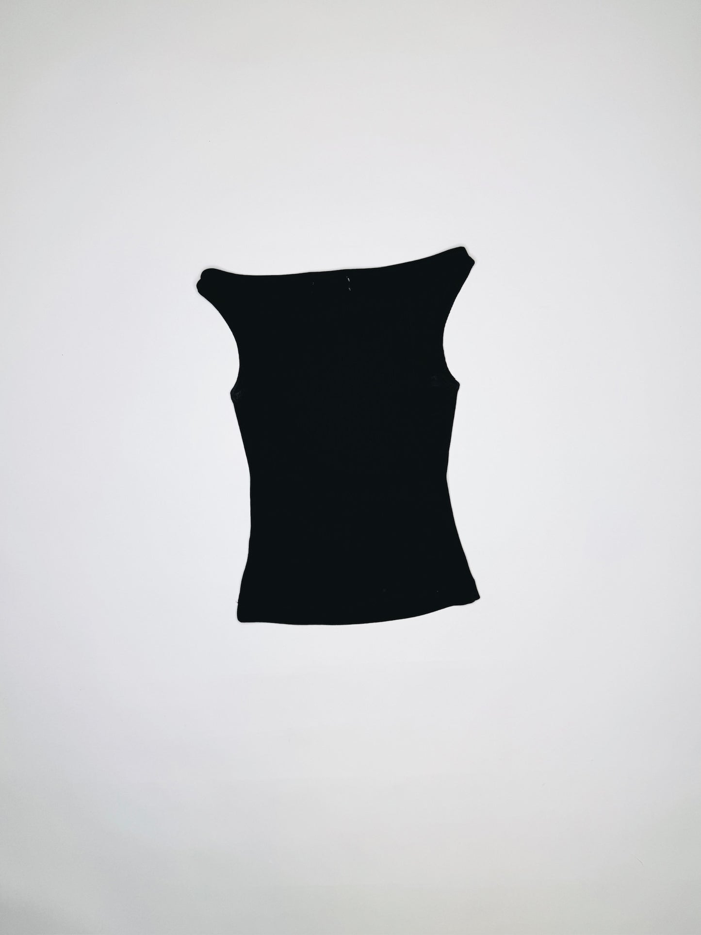 Ribbed Boatneck Pierced Tank